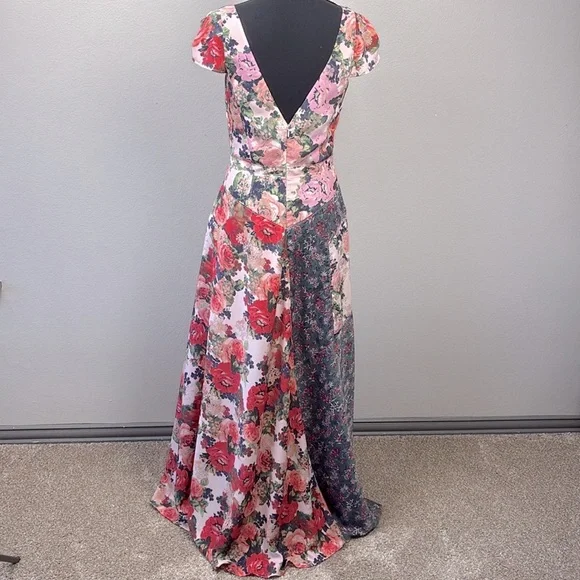 Free People La Fleur Maxi Dress Floral Pink Lace Patchwork Mix Print Romantic 6 - Picture 6 of 9